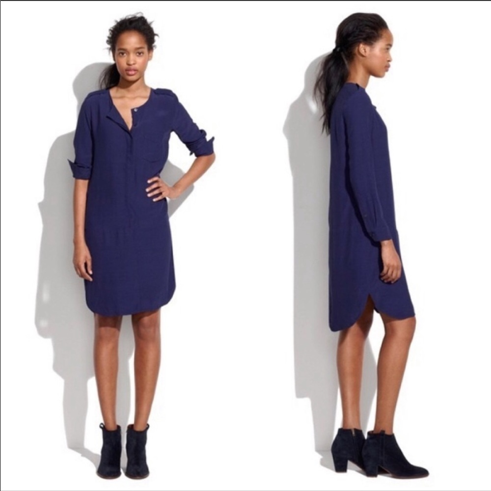 Madewell Cargo navy tunic dress